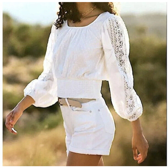 Anthropologie Pants - Pilcro Anthropologie Slim Boyfriend White Denim Shorts Women’s Sz 25